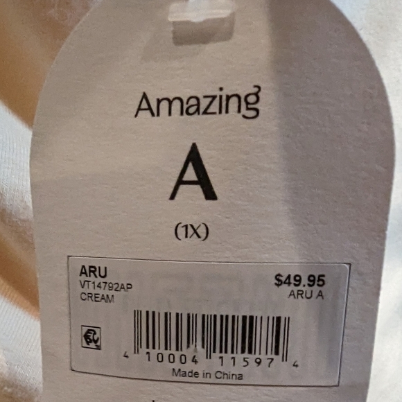 Arula ruched crop top, cream, Size A, 1X - Picture 5 of 10